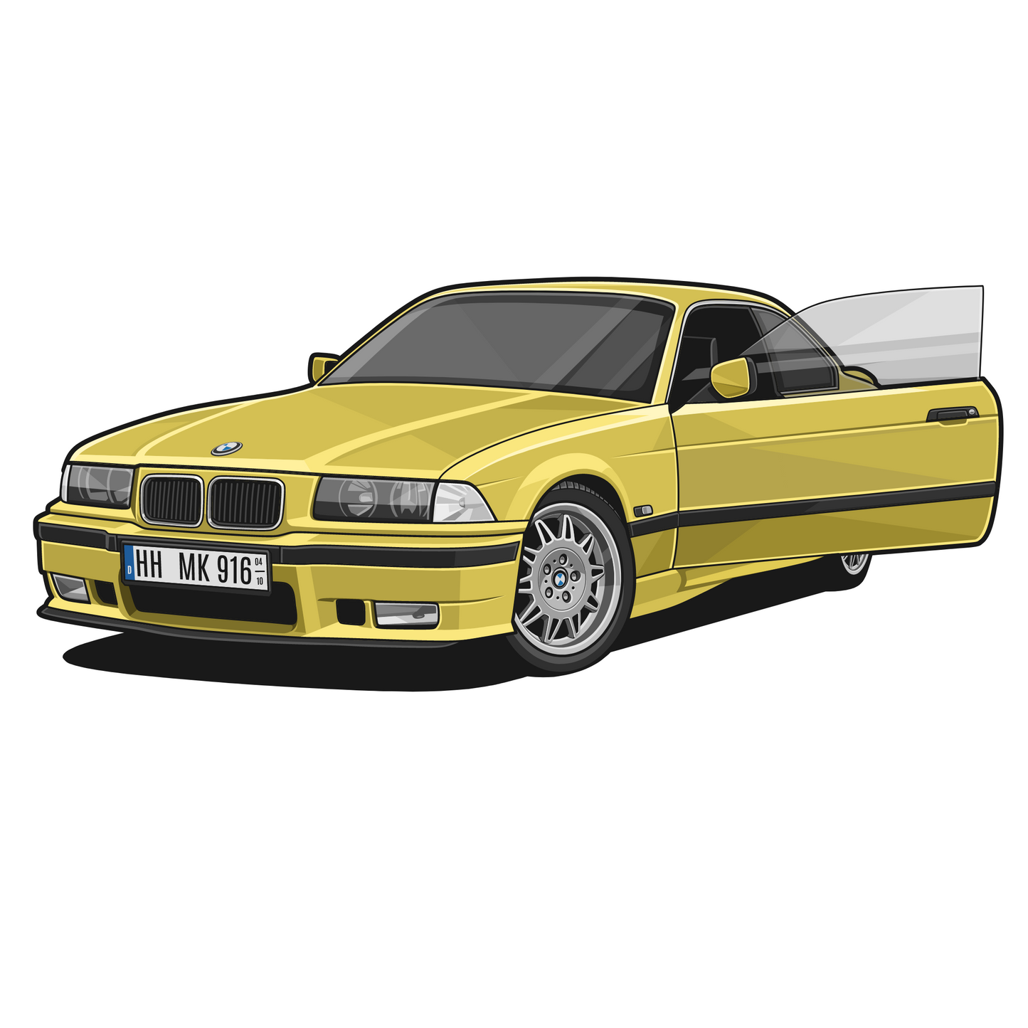 Dein Auto handgezeichnet auf Poster - Bolidenposter